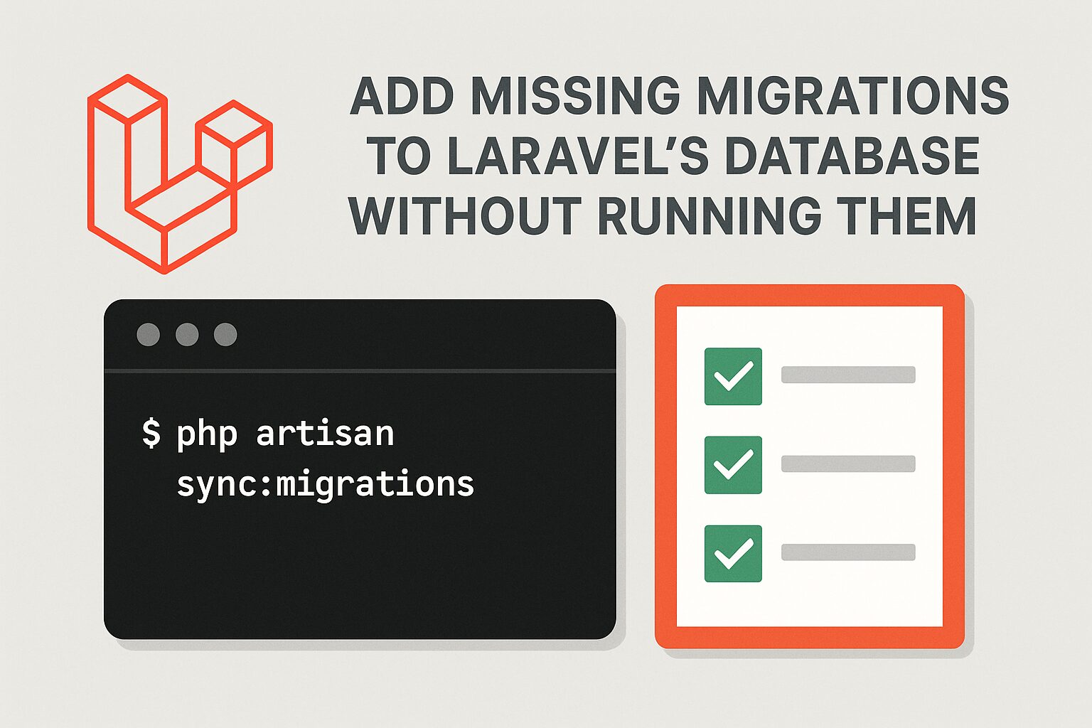Add Missing Migrations to Laravel Database Without executing
