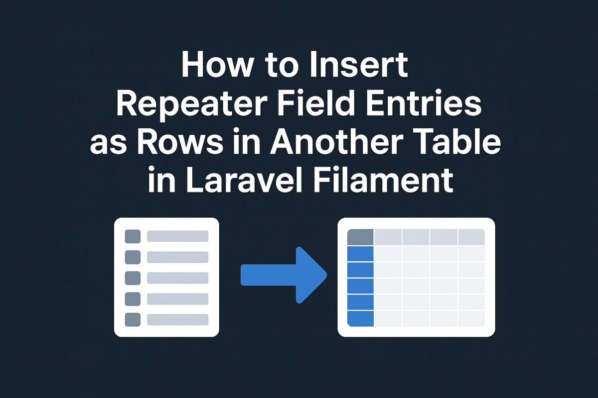 How to Insert Repeater Field Entries as Rows to Table in Laravel Filament
